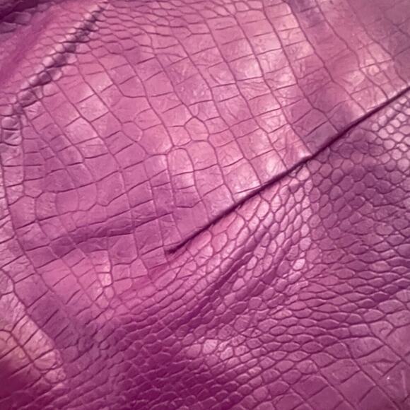 BAR III MINI SKIRT PURPLE Sz L CROC EMBOSSING FAUX LEATHER PREPPY CHIC AESTHETIC - Picture 8 of 16